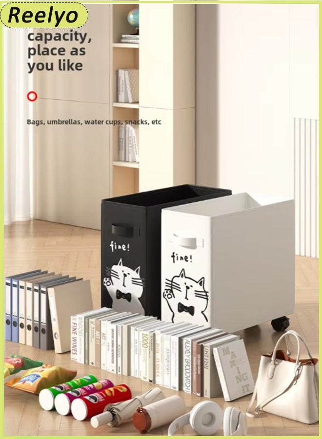 ريليو 2PCS عربة مكتب قابلة للطي، صندوق تخزين، منظم أدوات سميك بعجلات قابلة للقفل، سعة كبيرة، عربة بعجلات، عربة قابلة للطي بقماش أكسفورد قابل للإزالة، مقاومة للماء وسهلة التنظيف مع مقابض، منظم سله الخزانه المنزلي خزانات تخزين  مناسبة للمرآب، المطبخ، القبو، المخزن، غرفة نوم المطبخ، غرفة الغسيل وملابس المرآب، الألعاب، خزانة ملابس منزلية،  40*35*20 سم، أبيض وأسود بطبعات حيوانات كرتونية. - Image 3