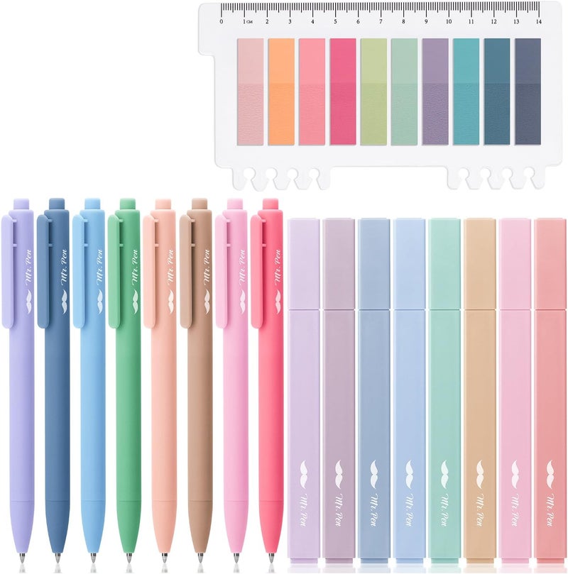 Mr. Pen Aesthetic Bible Highlighter and Pen Set, 16 Pack, 200 Sheets Transparent Sticky Tabs, No Bleed, Chisel Tip | 200 Sheets Transparent Sticky Tabs, Fine Point 0.7mm - Image 1