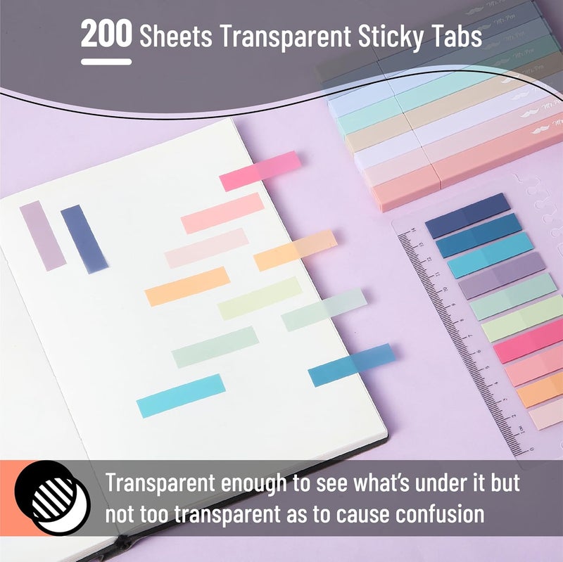 Mr. Pen Aesthetic Bible Highlighter and Pen Set, 16 Pack, 200 Sheets Transparent Sticky Tabs, No Bleed, Chisel Tip | 200 Sheets Transparent Sticky Tabs, Fine Point 0.7mm - Image 3