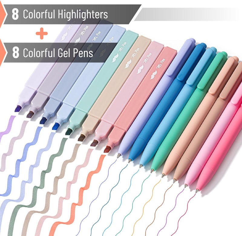Mr. Pen Aesthetic Bible Highlighter and Pen Set, 16 Pack, 200 Sheets Transparent Sticky Tabs, No Bleed, Chisel Tip | 200 Sheets Transparent Sticky Tabs, Fine Point 0.7mm - Image 2