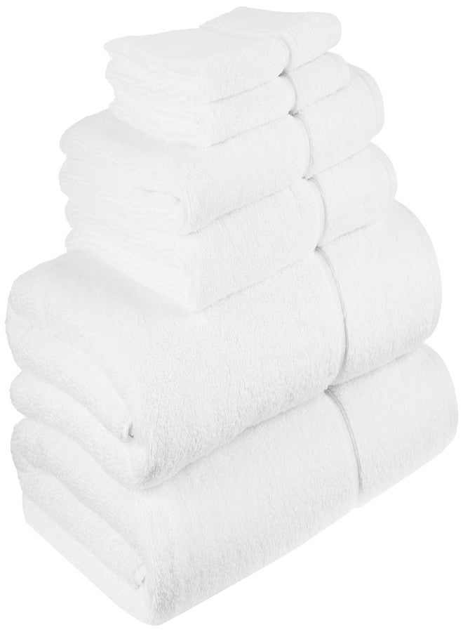 Vera Wang - Bath Towels, Highly Absorbent & Super Soft Bathroom Essentials, Oeko-Tex Certified (Modern Lux White, 6-Piece) - Image 1