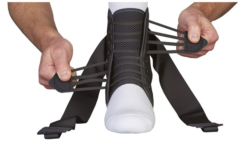 ASO Speed Lacer Black Ankle Brace Medium 1213 Ankle Circumf Lace Up for the Foot 223614