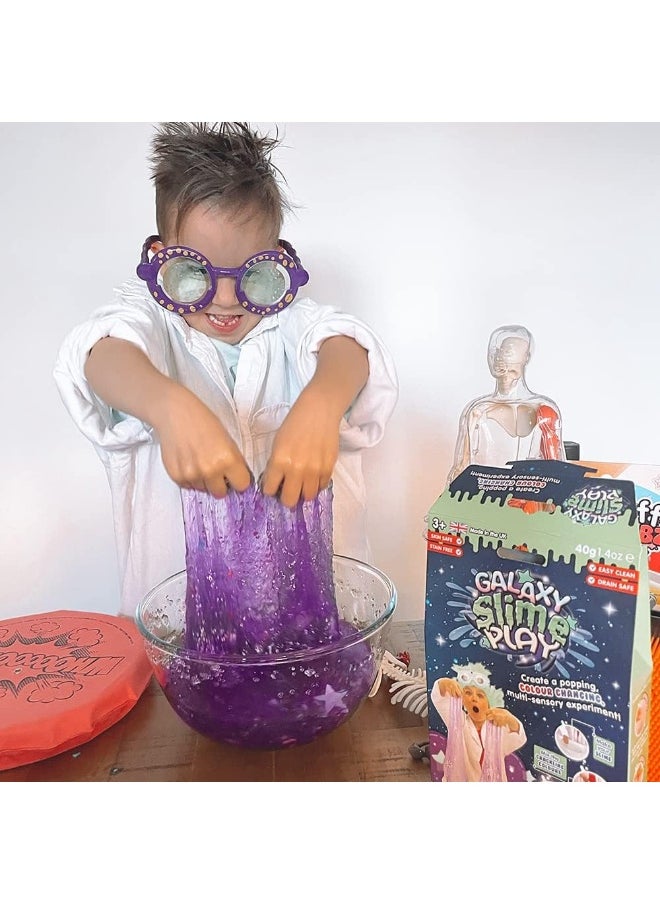 Zimpli Kids لعبة سلايم المجرة مع 10 نجوم تتلألأ في الظلام و 2 باف كراكيل مجاني، يحول الماء سحريًا إلى سلايم لزج ولامع، مجموعة تجارب علمية للأطفال، اصنع سلايم خاص بك  - Image 3
