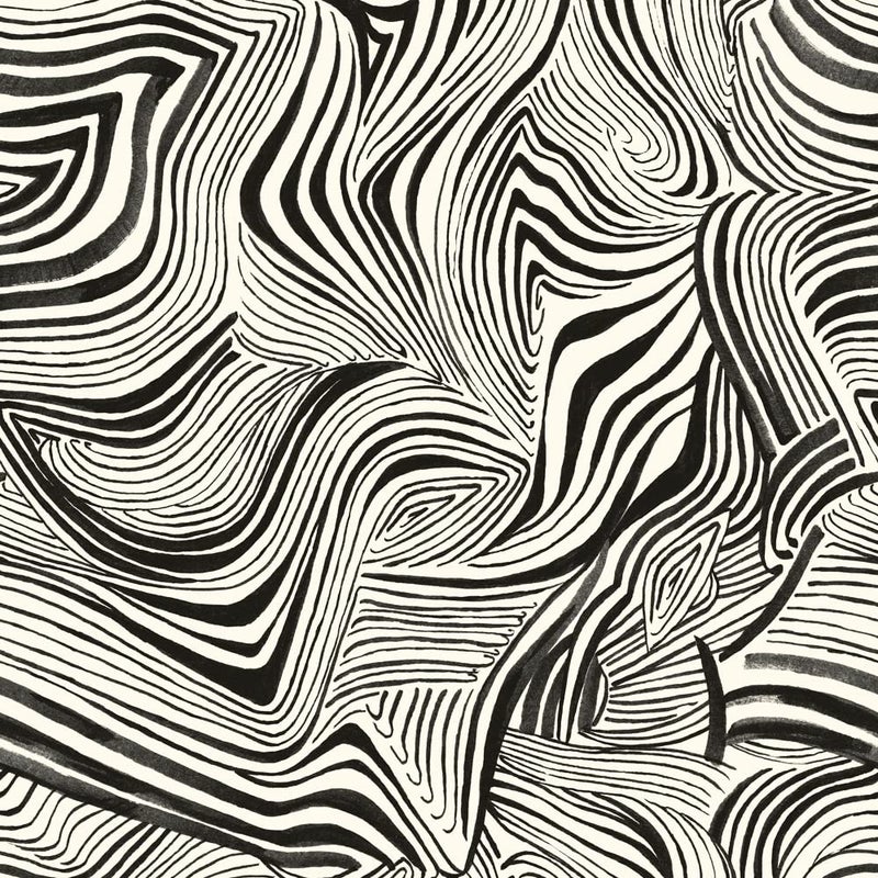 Tempaper x Novogratz Waverly White & Black Zebra Marble Removable Peel and Stick Wallpaper, 20.5 in X 16.5 ft, Made in The USA - Image 1