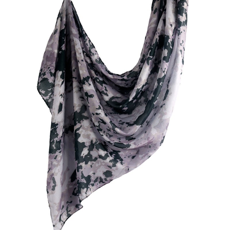 Best-Selling Watercolor Tie-Dye Cotton Scarf - Satin Polyester Long Wrap, Turkish Headscarf