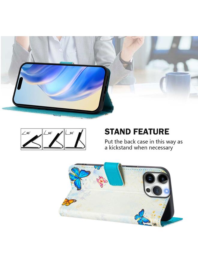 S-TOP Case For iPhone 16 Pro Max Art Colored Drawing Pattern Leather Phone Case - Image 3