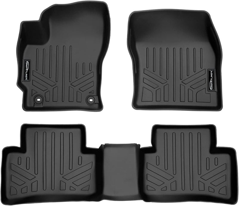 SMARTLINER Custom Fit All Weather 2 Row Black Floor Mat Liner Set for 2022-2023 Toyota Corolla Cross - Image 1