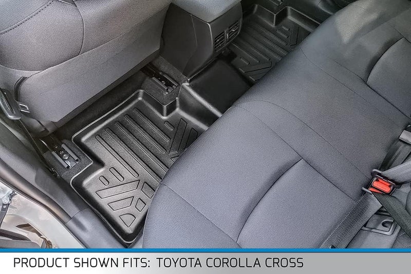 SMARTLINER Custom Fit All Weather 2 Row Black Floor Mat Liner Set for 2022-2023 Toyota Corolla Cross - Image 4