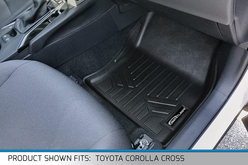 SMARTLINER Custom Fit All Weather 2 Row Black Floor Mat Liner Set for 2022-2023 Toyota Corolla Cross - Image 3