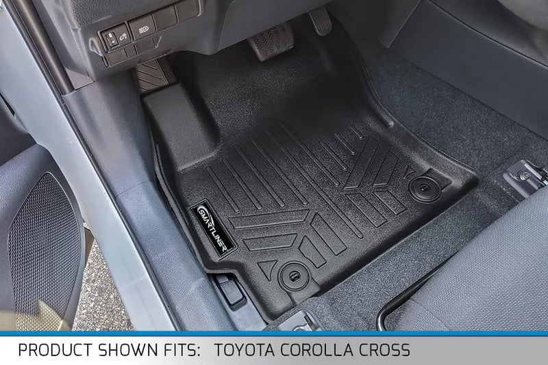 SMARTLINER Custom Fit All Weather 2 Row Black Floor Mat Liner Set for 2022-2023 Toyota Corolla Cross - Image 2