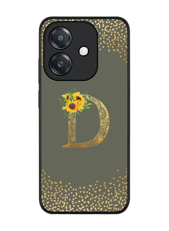 Stylizedd For Oppo A5i Case,Slim fit Camera Protection, Shockproof Thin Phone cover  - Custom Floral Monogram - D  (Olive Green )