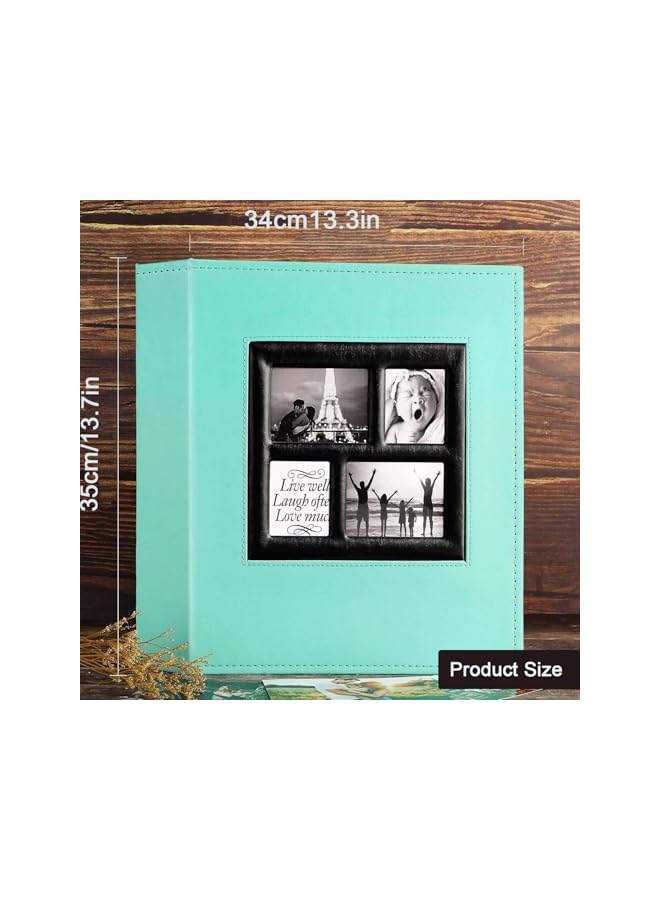 The Bros Photo Album 4x6 500 Pockets Photo - Large Capacity Leather cover Picture Albums for Family Wedding Anniversary Holds 500 Horizontal and Vertical Photos(green) - Image 3