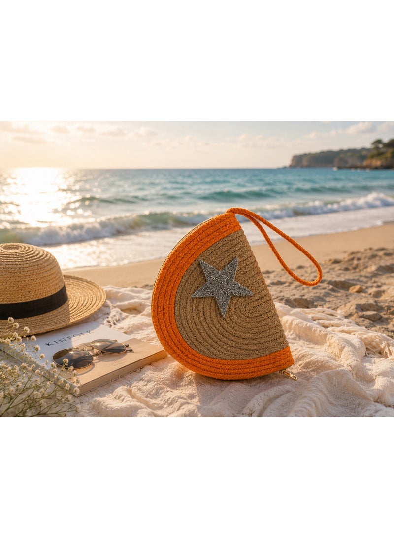 Beach Star Straw Clutch Bag - Image 5