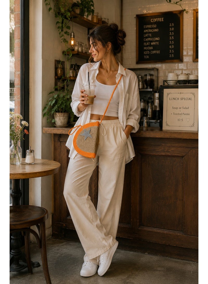 Beach Star Straw Clutch Bag - Image 4