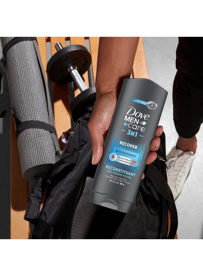 دوف من+كير دوف للرجال+العناية بعد التمرين 3 في 1 (غسول للجسم والوجه والشعر) بنكهة النعناع المضاف إليه الإلكتروليتات والمغنيسيوم 532 مل - Image 3