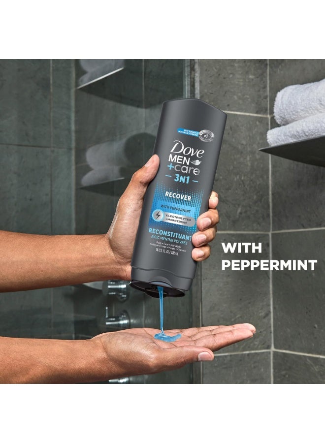 دوف من+كير دوف للرجال+العناية بعد التمرين 3 في 1 (غسول للجسم والوجه والشعر) بنكهة النعناع المضاف إليه الإلكتروليتات والمغنيسيوم 532 مل - Image 2