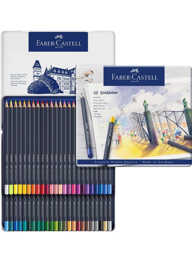FABER-CASTELL Faber-Castell Creative Studio Goldfaber Color Pencils - Tin of 48, 48 Colors  - Image 1