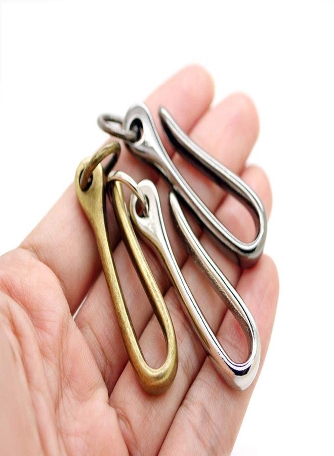 CRAFTMEMORE Japanese Fish Hook Keychain Wallet Holder Belt Clip Leathercraft Accessories 2" Long Pack of 2 (Antique Brass), Antique Brass, 2" - Image 4