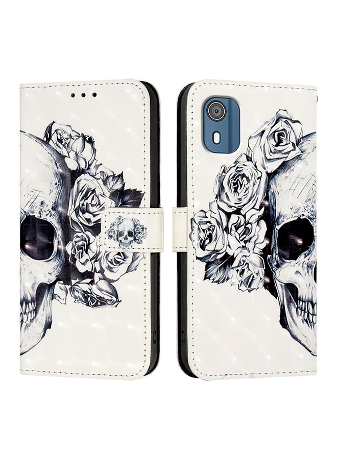 اس-توب جراب لهاتف Nokia C02 بتصميم ثلاثي الأبعاد من الجلد قابل للطي أفقيًا - Image 2