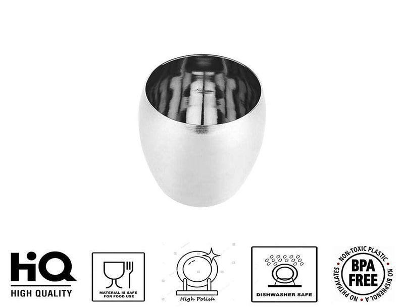 GALOOF Stainless Steel Glass Set of 6 | Unbreakable Heavy Gauge Steel Tumbler Glass Set for Drinking and Serving Water and Juice (MATKI (260 ML), Set of 6) - Image 3