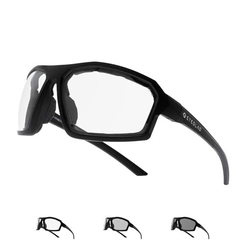 EYEGLAD REV Z87+ Powersports Motorcycle Riding Goggles High Impact Photochromic UV400 Sports Wrap Sunglasses Safety Glasses (Crystal Black) - Image 2