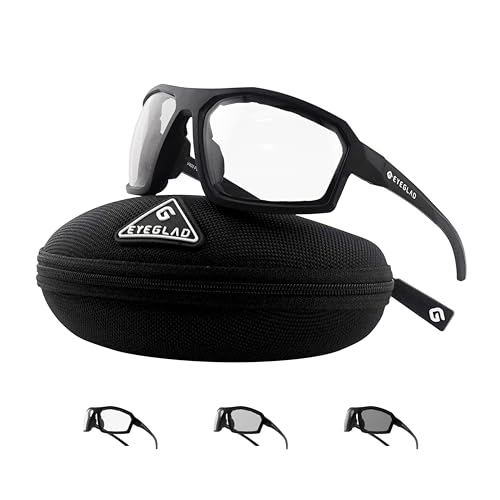 EYEGLAD REV Z87+ Powersports Motorcycle Riding Goggles High Impact Photochromic UV400 Sports Wrap Sunglasses Safety Glasses (Crystal Black) - Image 1