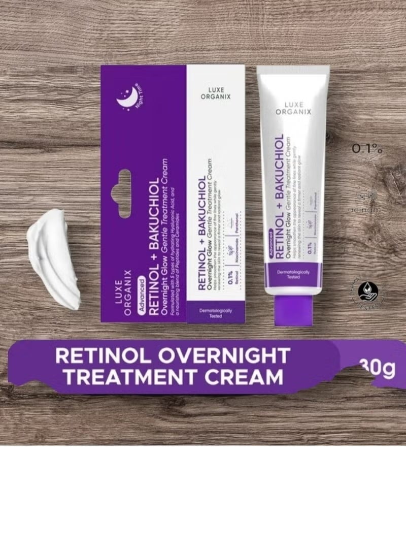 لوكس أورغانيكس كريم علاج لطيف للتوهج الليلي بالريتينول + باكوتشيول - 30 جم - Image 2