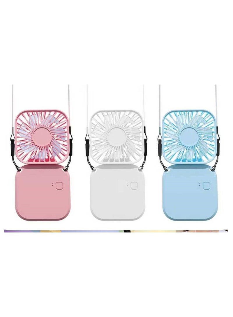Portable Hanging Fan, Mini Personal Hands-Free Mini Fan, USB Rechargeable Battery, 3-Speed ​​Air Circulation Fan - Image 1