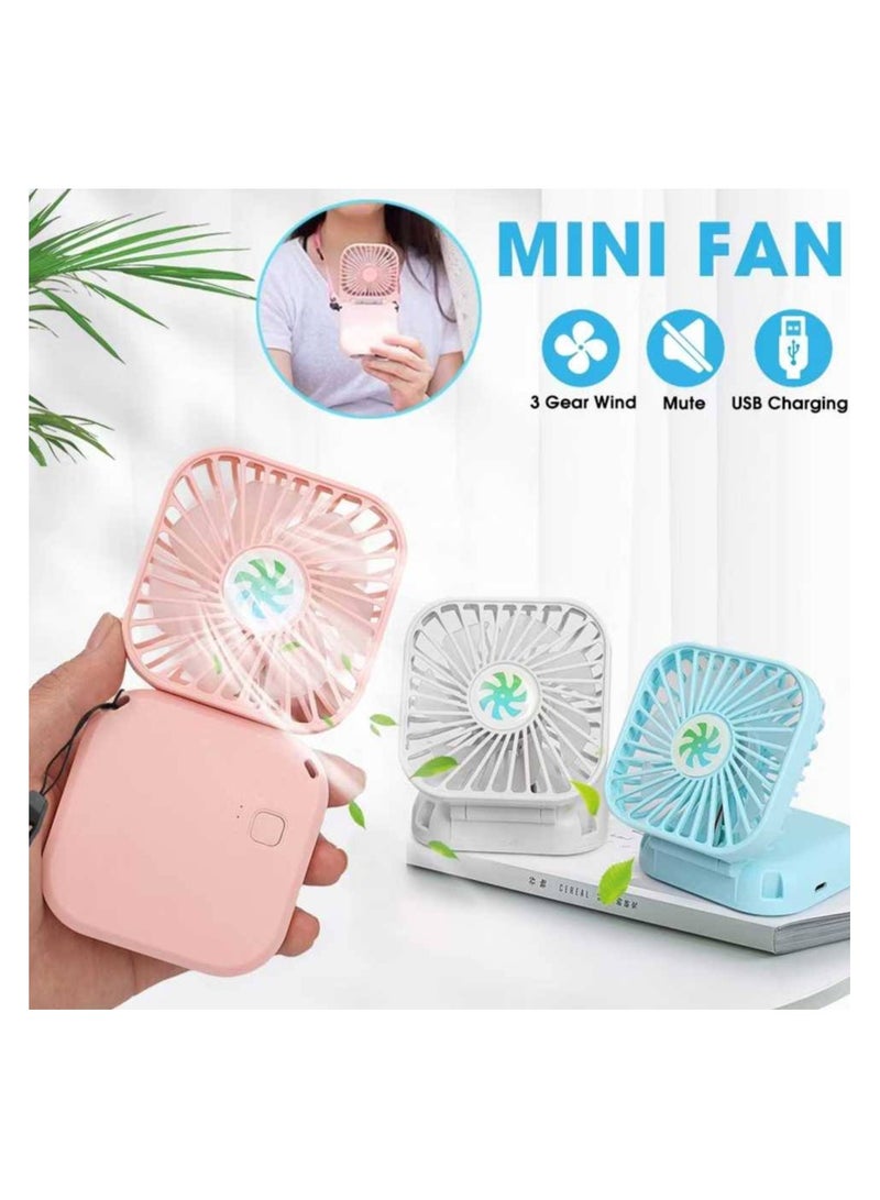 Portable Hanging Fan, Mini Personal Hands-Free Mini Fan, USB Rechargeable Battery, 3-Speed ​​Air Circulation Fan - Image 2