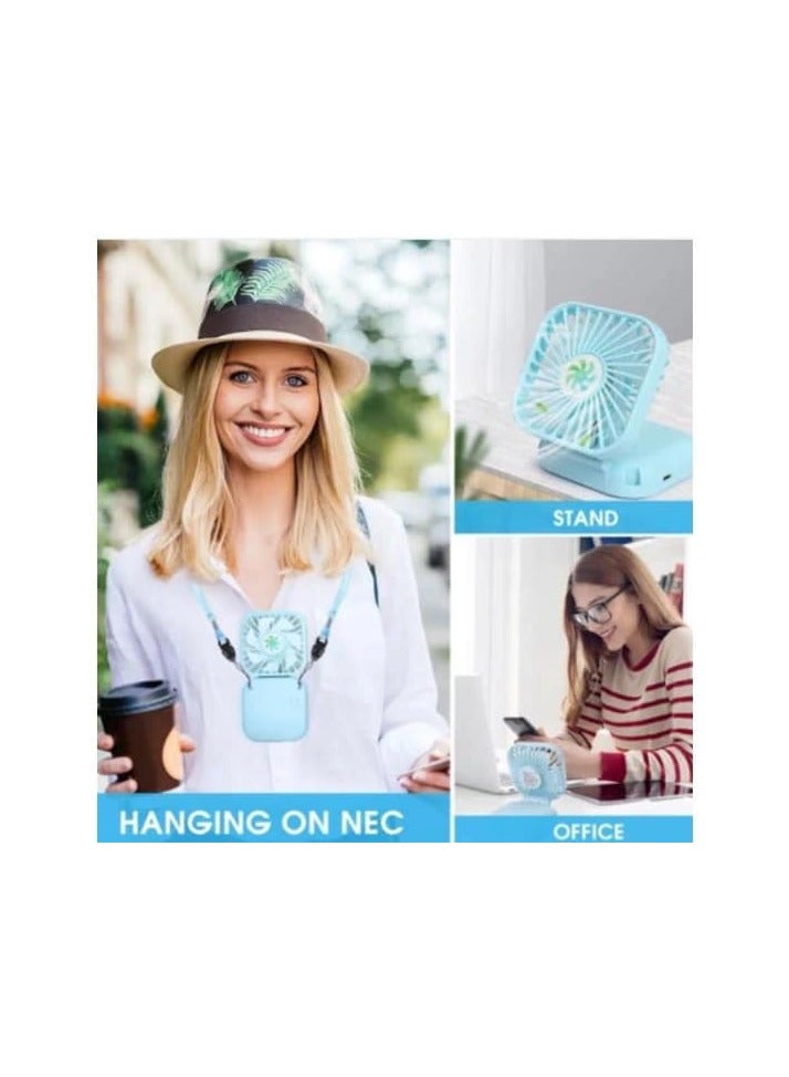 Portable Hanging Fan, Mini Personal Hands-Free Mini Fan, USB Rechargeable Battery, 3-Speed ​​Air Circulation Fan - Image 3