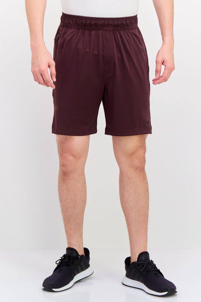 Legend Men Sportswear Fit Drawstring Training 7 Inseam Shorts, Maroon - Image 1