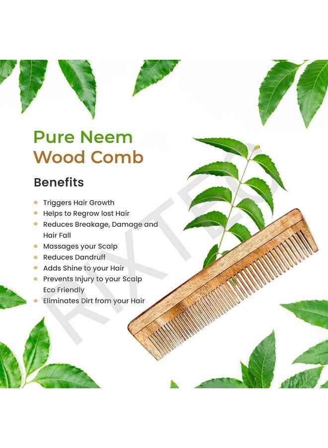 RIXTEC Neem Comb, Wooden Comb | Hair Growth, Hairfall, Dandruff Control | Hair Straightening, Frizz Control For Men and Women - Image 3