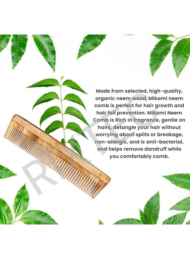 RIXTEC Neem Comb, Wooden Comb | Hair Growth, Hairfall, Dandruff Control | Hair Straightening, Frizz Control For Men and Women - Image 4