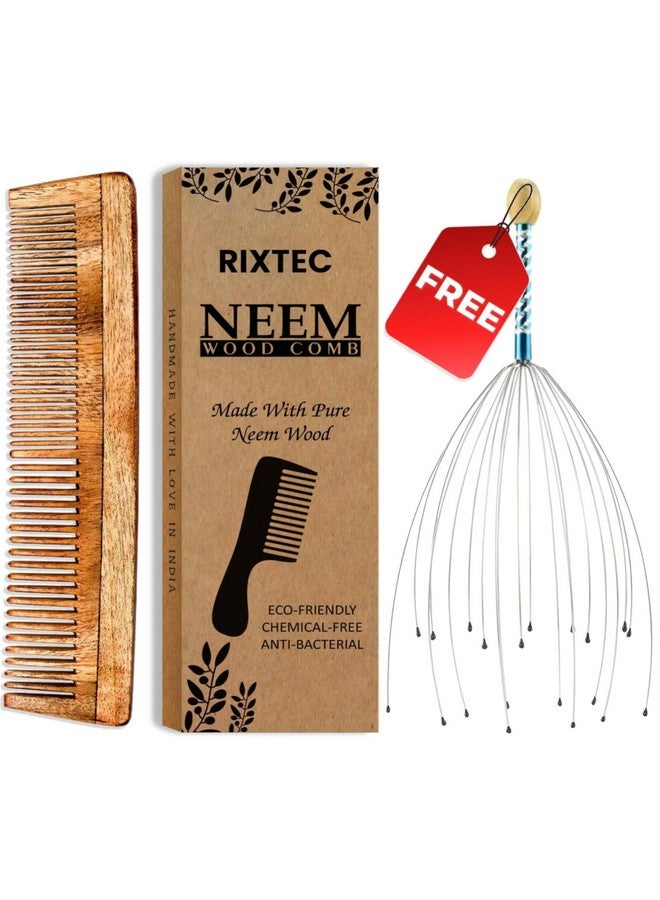 RIXTEC Neem Comb, Wooden Comb | Hair Growth, Hairfall, Dandruff Control | Hair Straightening, Frizz Control For Men and Women - Image 1