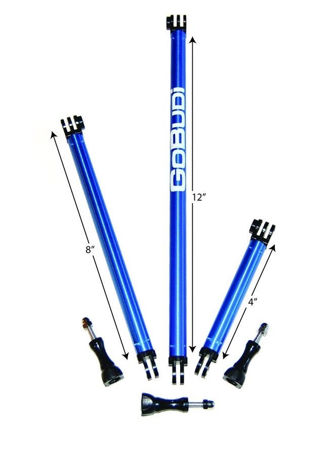 GoBUDi - Extension Pole Set Compatible with All GoPro Hero Cameras, Includes Bolts (3 Fixed Set) - Image 1