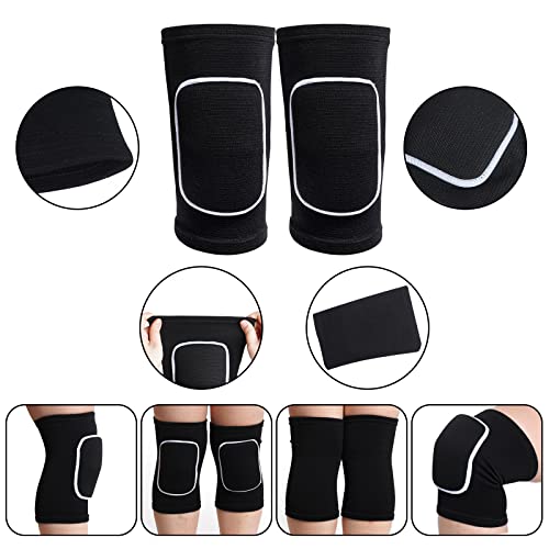 obmwang 2 Pieces Volleyball Accessories Including Volleyball Knee Pads and Arm Sleeves with Protection Pads and Thumb Hole for Women Girls Teens(Black) - Image 4