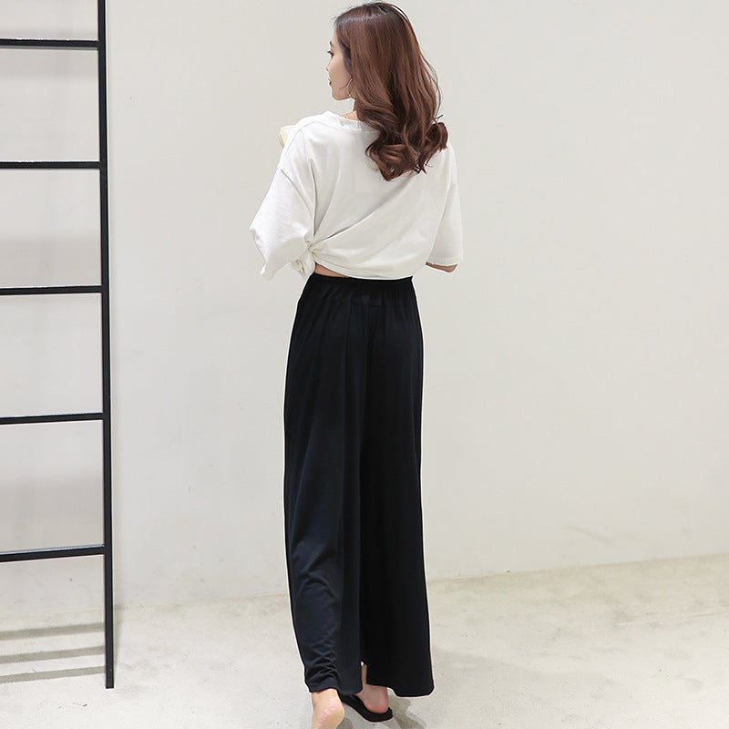 Japanese Plus-Size Casual Loose High-Waist Pants Black  - Image 5