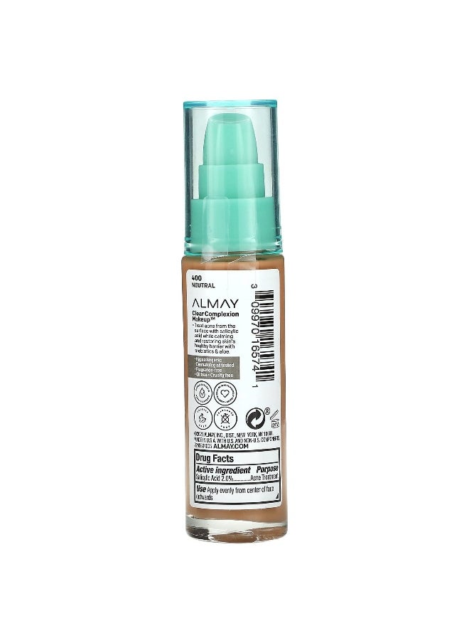 Almay Almay, Clear Complexion Makeup, 400 Neutral, 1 fl oz (30 ml)  - Image 2
