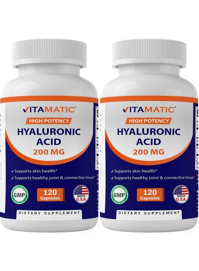 Vitamatic 2 Pack Hyaluronic Acid Supplements 200Mg Supports Healthy Connective Tissue And Joints Promote Youthful Healthy Skin Total 240 Capsules - Image 2