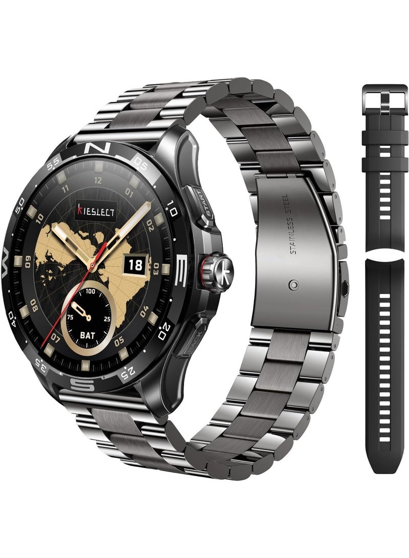 Kieslect Actor Ultra Smart Calling Watch  Dual Strap - Black - Image 2