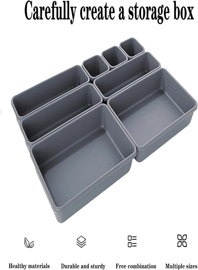 Cheet enterprise INTERLOCK CUTLERY SET OF 8 Plastic Drawer Dividers, Drawer Organizers, Dividers with 3 Sizes for Desk Storage Bins for Makeup, Desk, Bathroom, Office, Kitchen - Image 2