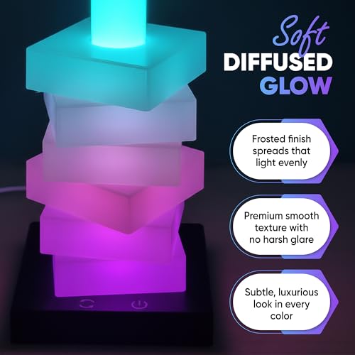 GLO-X Modular Color Changing RGB Night Light – Stackable LED Touch Lamp for Desk, Bedroom, Gaming & Kids Rooms | Great Gift - Image 4