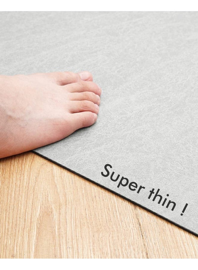 AMOAMI-Bathroom Toilet Rug Mat U Shaped-Absorbent Non Slip Grey Bathroom Rugs Mats-Easy Clean Quick Dry Bath Mats Rugs for Floor-24" x 20" - Image 4