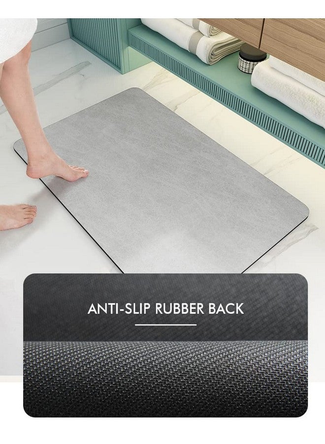 AMOAMI-Bathroom Toilet Rug Mat U Shaped-Absorbent Non Slip Grey Bathroom Rugs Mats-Easy Clean Quick Dry Bath Mats Rugs for Floor-24" x 20" - Image 2