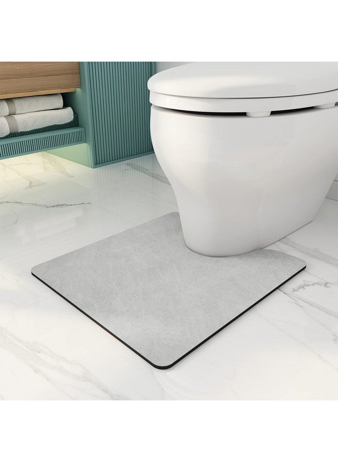 AMOAMI-Bathroom Toilet Rug Mat U Shaped-Absorbent Non Slip Grey Bathroom Rugs Mats-Easy Clean Quick Dry Bath Mats Rugs for Floor-24" x 20" - Image 1