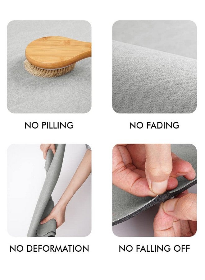 AMOAMI-Bathroom Toilet Rug Mat U Shaped-Absorbent Non Slip Grey Bathroom Rugs Mats-Easy Clean Quick Dry Bath Mats Rugs for Floor-24" x 20" - Image 5