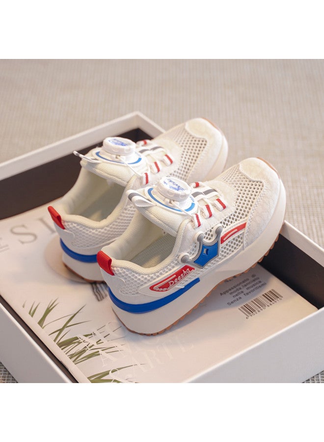 DEESHA Yuanqi Running Shoes Large Mesh Comfortable And Breathable Girls' Shoes Lightweight Bounce Cushioning Little Girls' White Sneakers Children's Athletic Shoes - Image 4
