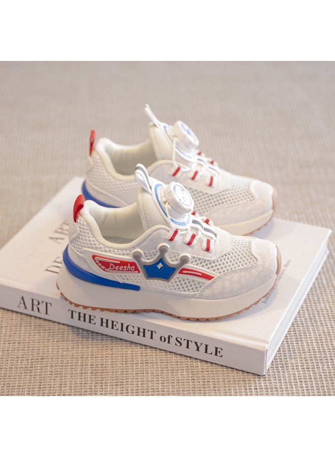DEESHA Yuanqi Running Shoes Large Mesh Comfortable And Breathable Girls' Shoes Lightweight Bounce Cushioning Little Girls' White Sneakers Children's Athletic Shoes - Image 3