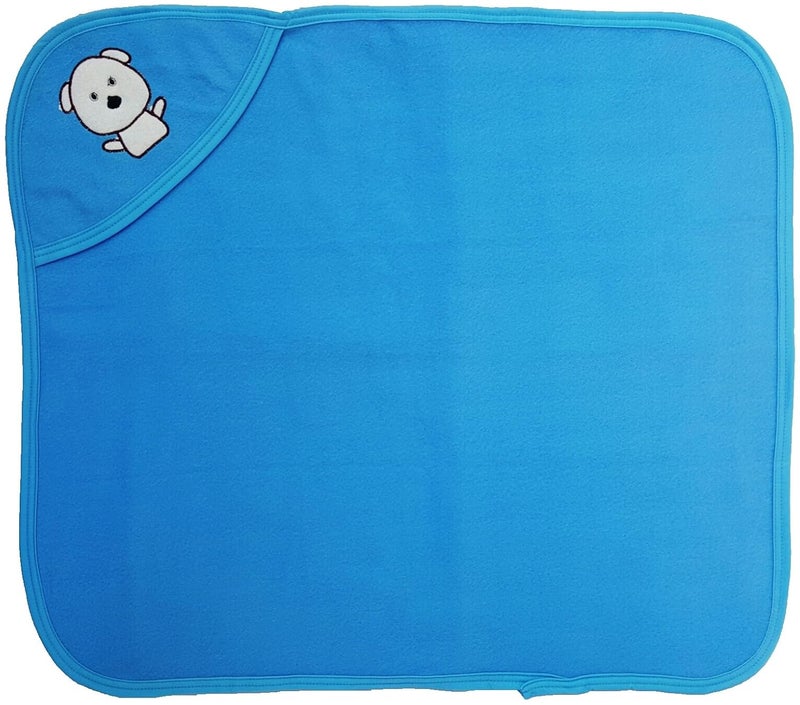 BRANDONN Classic Polar Fleece Side Border Baby Blanket (Blue) - Image 2