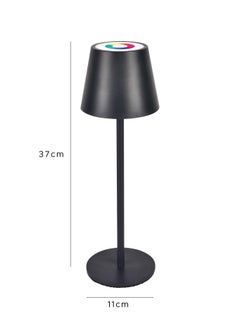 رافيد مصباح طاولة LED حديث قابل لإعادة الشحن – 3 واط، بخاصية التحكم باللمس، منفذ شحن USB-C، بطارية 4000 مللي أمبير، مقاومة IP52 – أسود  - Image 3